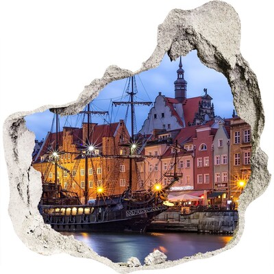 Dziura 3d w ścianie naklejka Gdańsk Polska