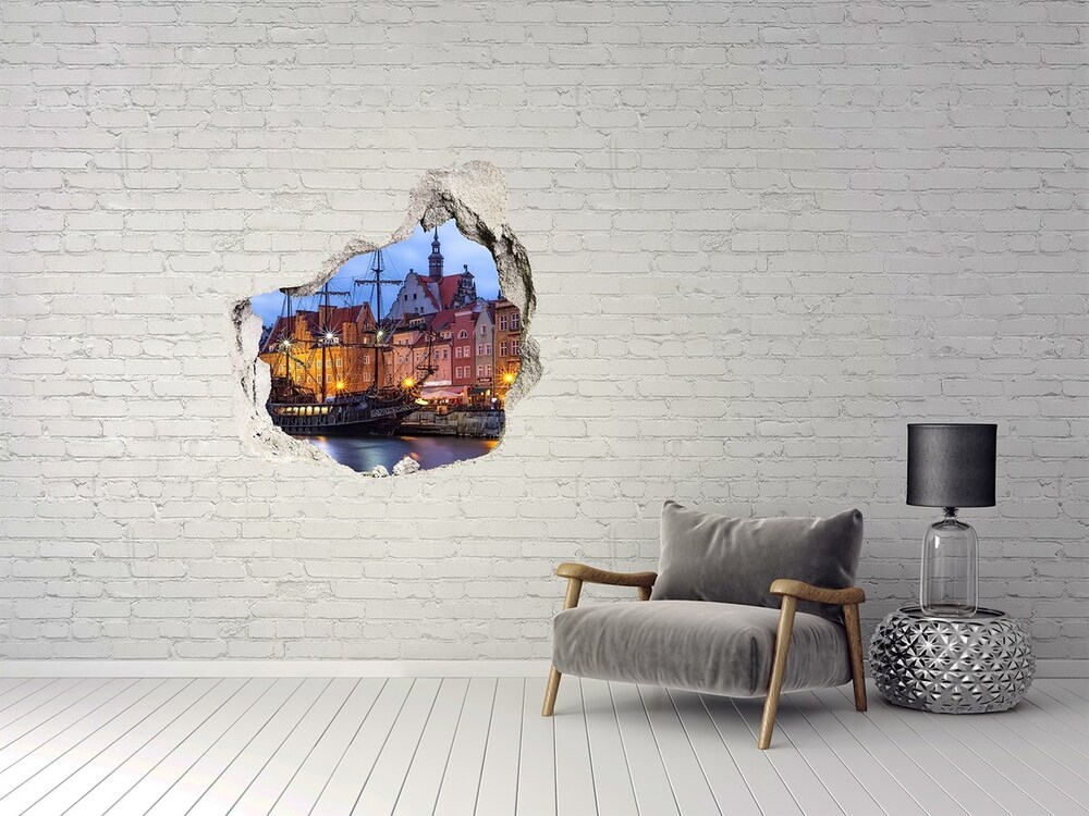 Dziura 3d w ścianie naklejka Gdańsk Polska