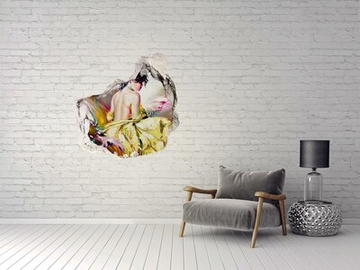 Dziura 3d fototapeta ścienna Półnaga kobieta