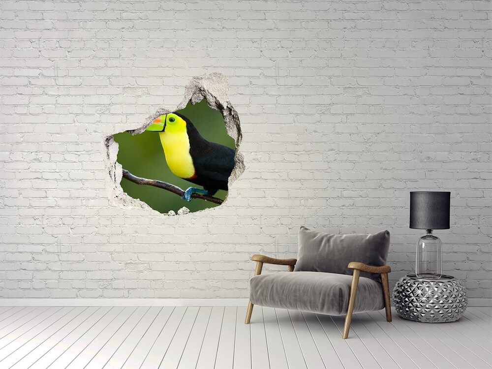 Dziura 3d fototapeta na ścianę naklejka Tukan