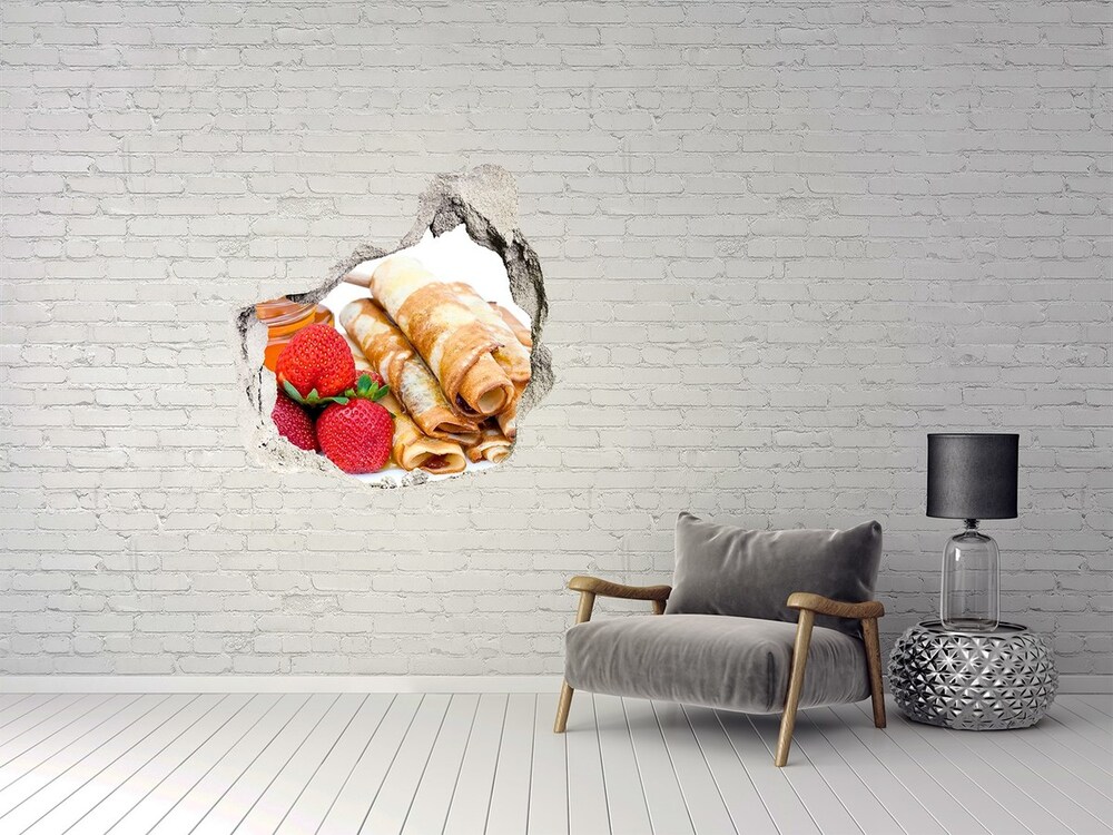 Naklejka 3D dziura na ścianę Pyszne naleśniki