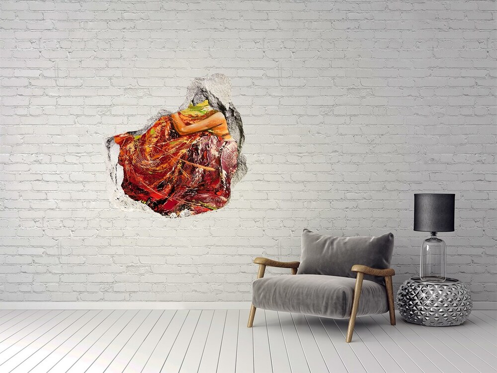 Dziura 3d fototapeta naklejka Śpiąca kobieta
