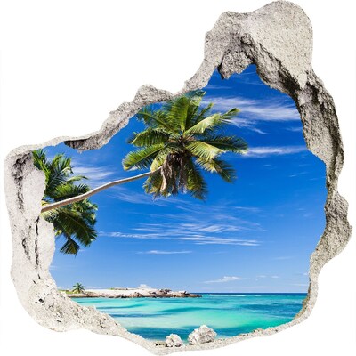 Dziura 3d w ścianie naklejka Tropikalna plaża