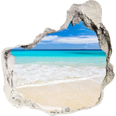 Dziura 3d w ścianie na ścianę Tropikalna plaża
