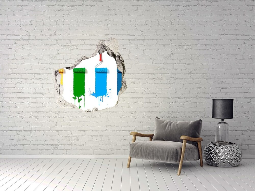 Dziura 3d fototapeta naklejka Wałki malarskie