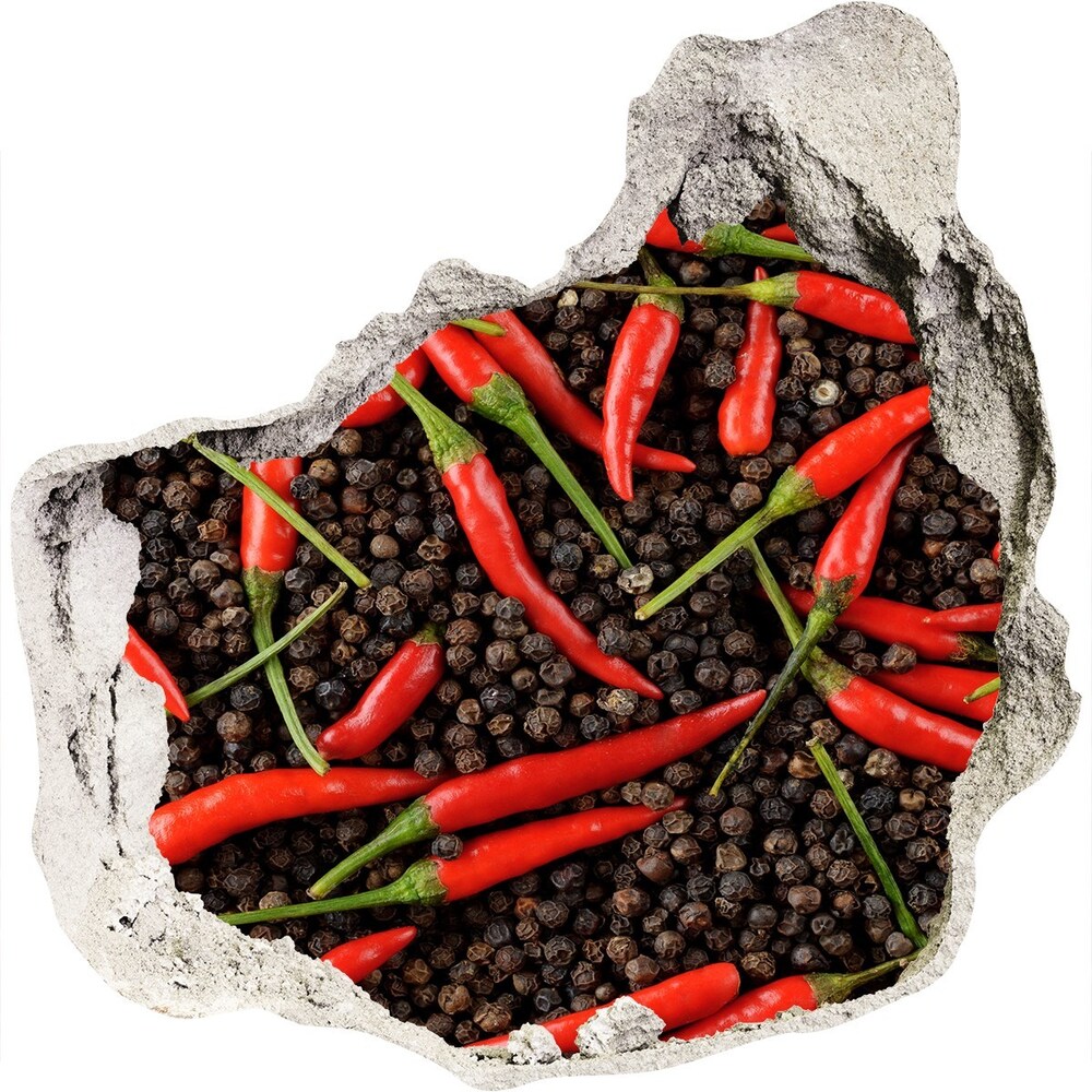 Naklejka 3D dziura okleina Papryczki chilli