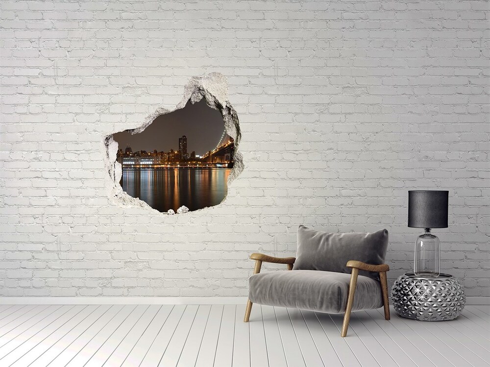 Fototapeta dziura na ścianę 3d Pomiędzy mostami