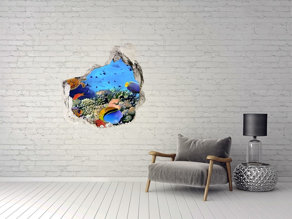 Dziura 3d fototapeta naklejka Rafa koralowa