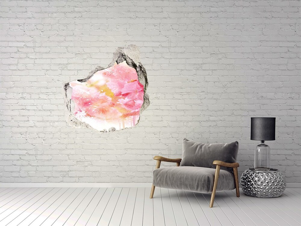 Dziura 3d fototapeta naklejka Kwiaty