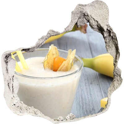 Naklejka 3D dziura na ścianę Bananowy koktajl