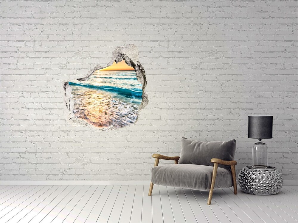 naklejka fototapeta 3D Zachód słońca plaża