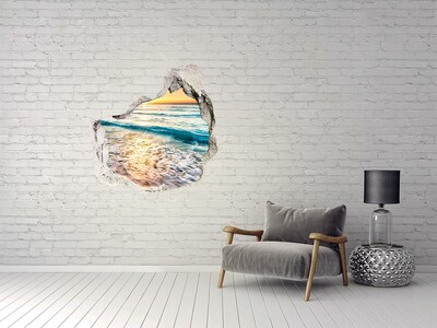 naklejka fototapeta 3D Zachód słońca plaża