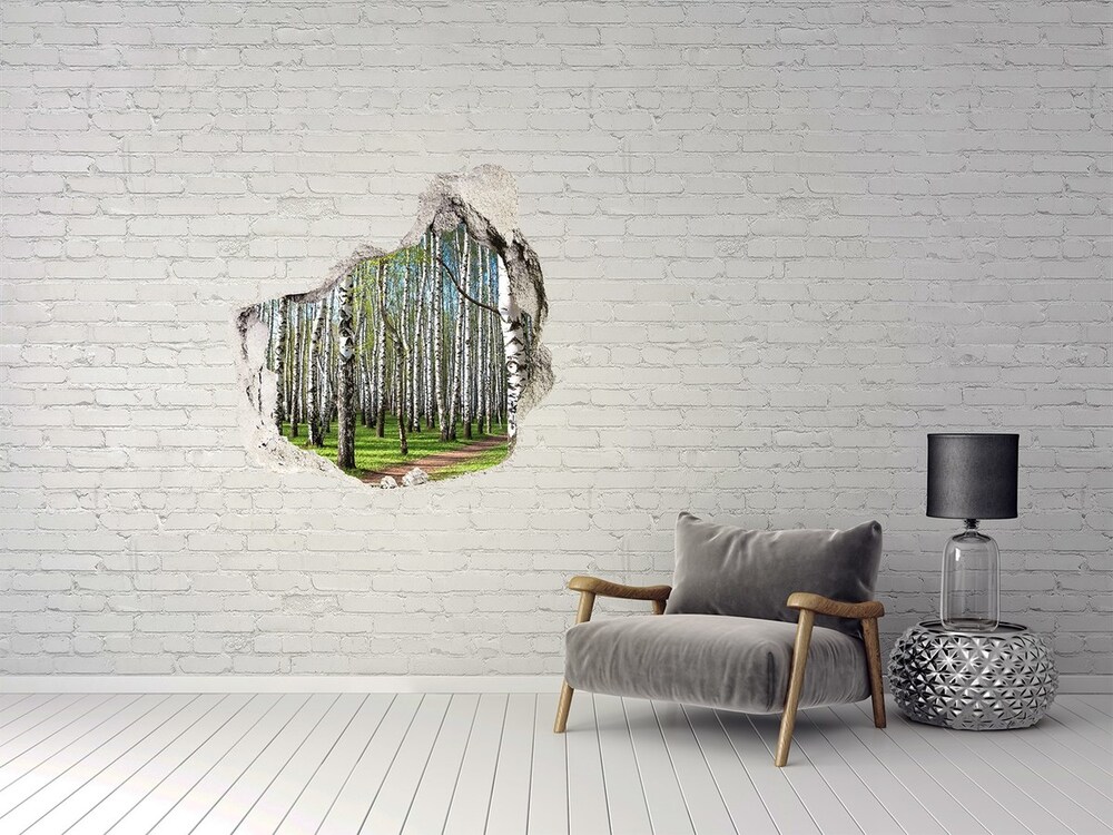 naklejka fototapeta 3D widok Brzozowy las