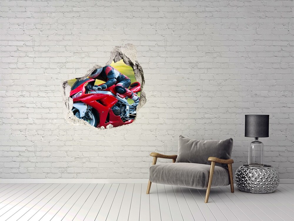 Foto zdjęcie dziura na ścianę Motocykl