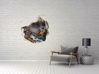 Dziura 3d fototapeta naklejka Wataha wilków