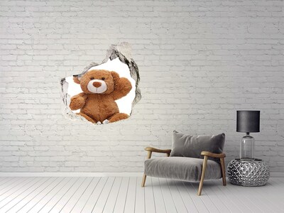 Dziura 3d fototapeta na ścianę Pluszowy miś