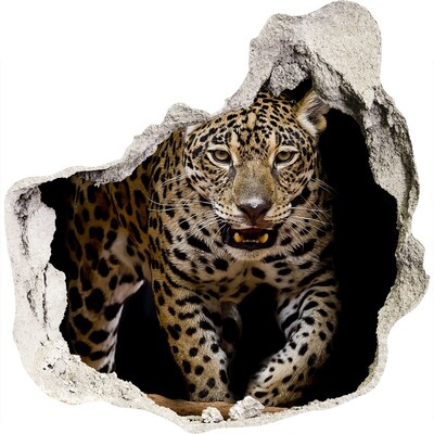 Dziura 3d fototapeta naklejka Jaguar