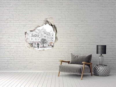 Dziura 3d fototapeta na ścianę Stare miasto