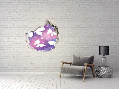 Dziura 3d fototapeta ścienna Naklejka Motyle