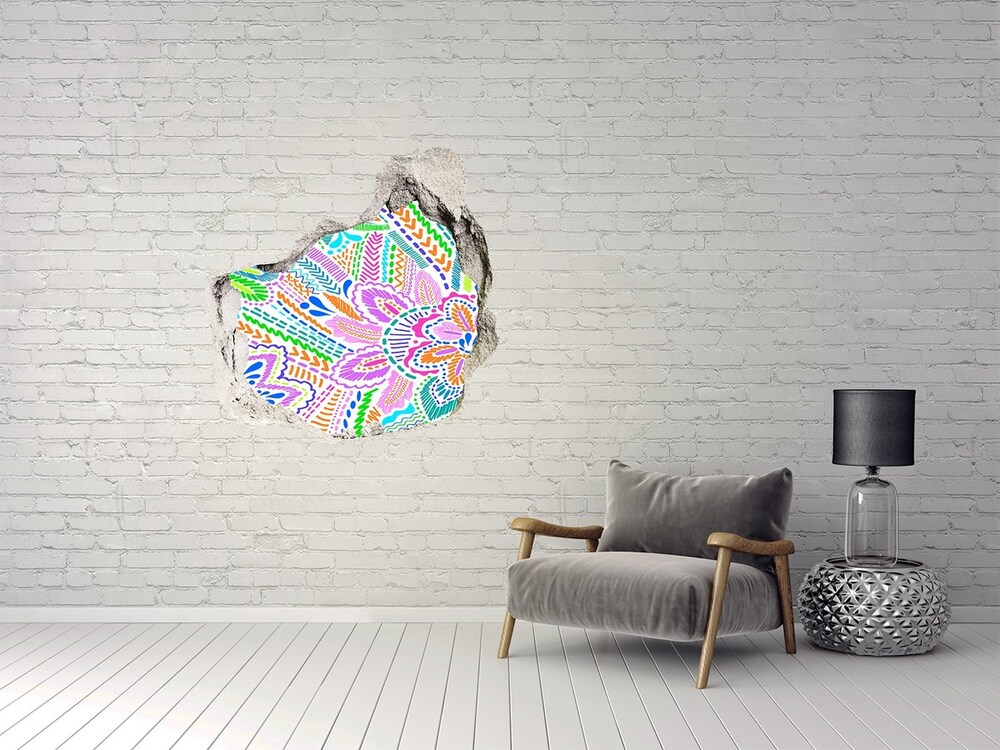 Okleina 3D dziura na ścianę Kwiecisty wzór