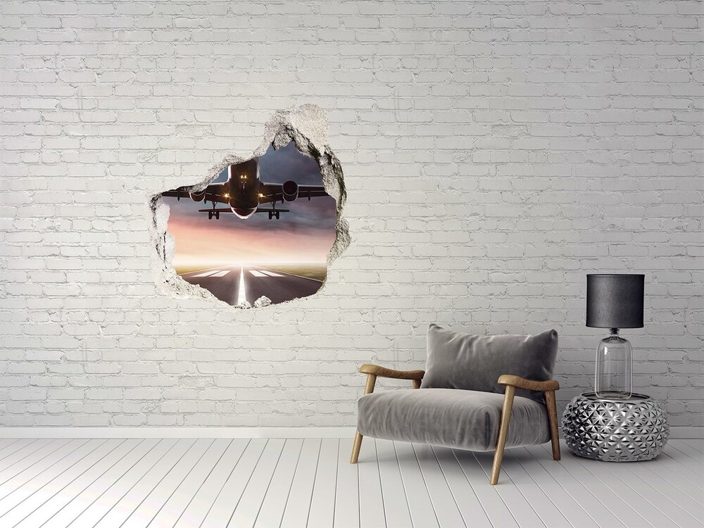 Fototapeta dziura na ścianę Startujący samolot