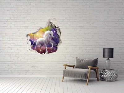 Dziura 3d fototapeta naklejka Jednorożec