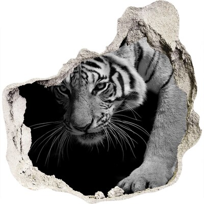 Dziura 3d foto tapeta naklejka Tygrys