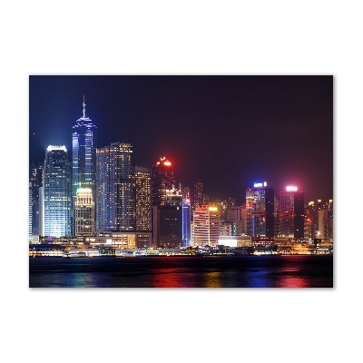Foto obraz szkło akryl Hongkong nocą