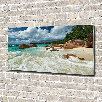 Foto obraz szkło akryl Plaża Seszele