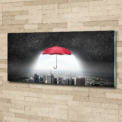 Foto obraz akryl Parasol nad miastem