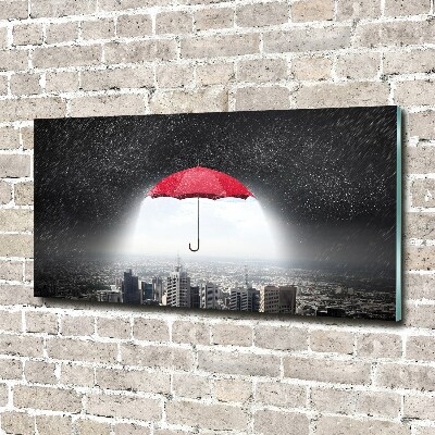 Foto obraz akryl Parasol nad miastem