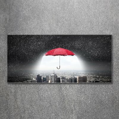 Foto obraz akryl Parasol nad miastem