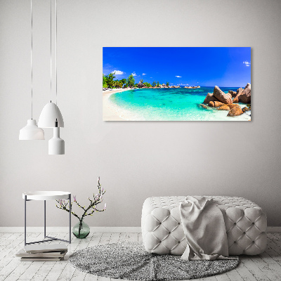 Foto obraz szkło akryl Plaża Seszele