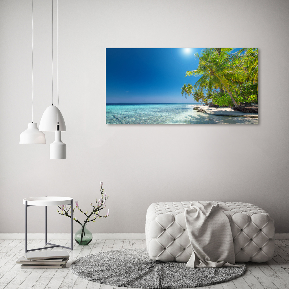 Foto obraz szkło akryl Malediwy plaża