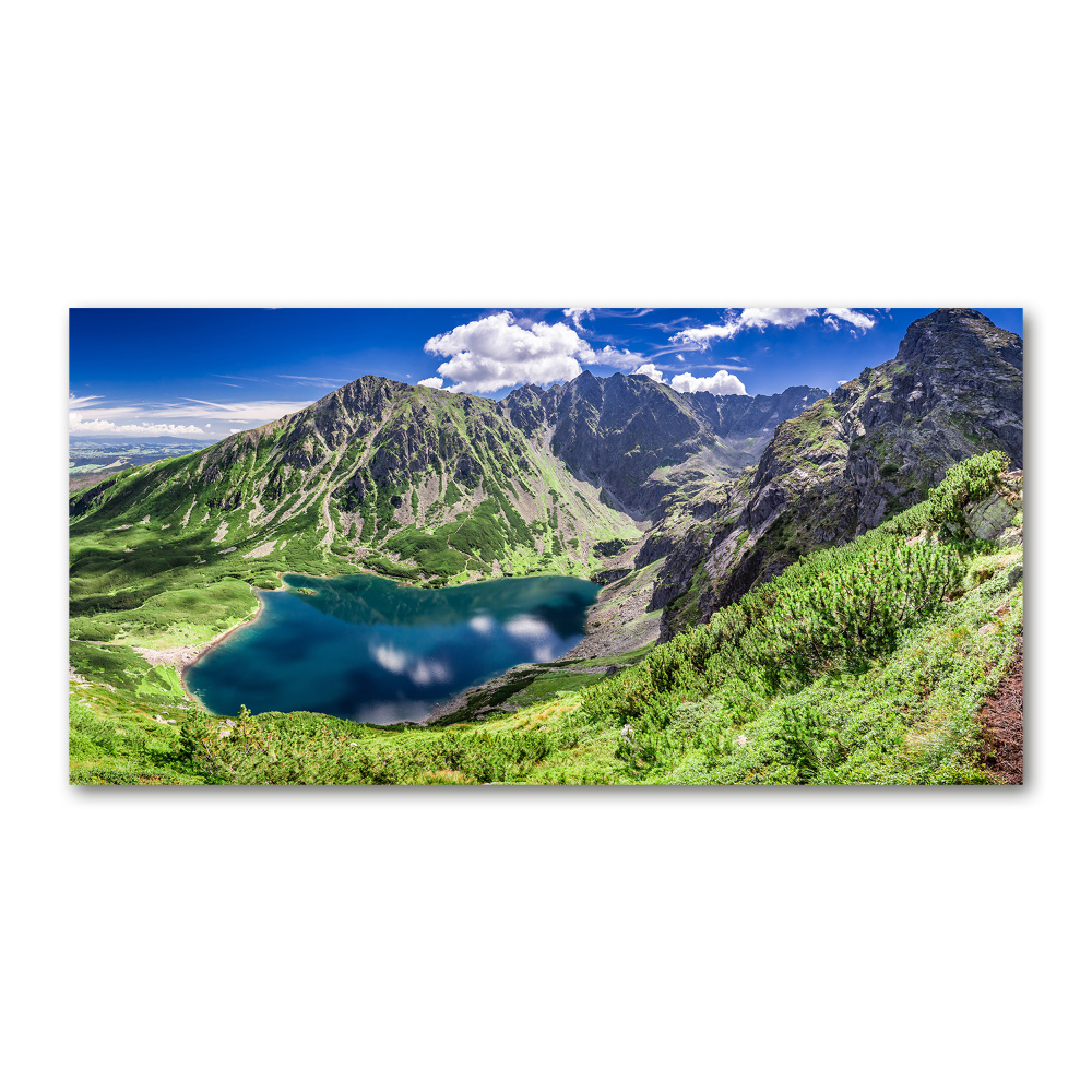 Foto obraz szkło akryl Czarny staw Tatry