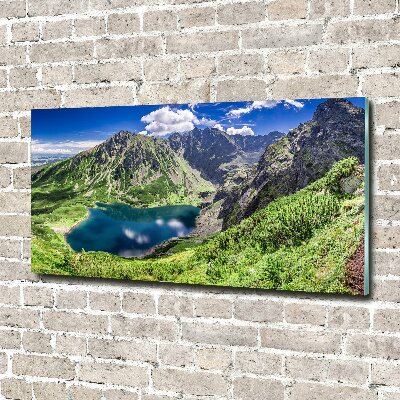 Foto obraz szkło akryl Czarny staw Tatry