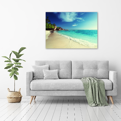 Foto obraz szkło akryl Seszele plaża