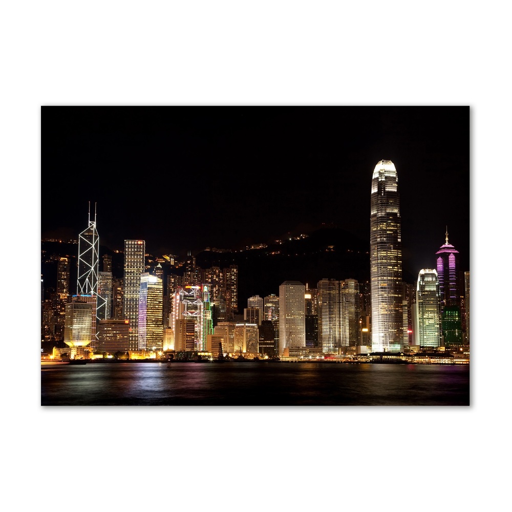 Foto obraz szkło akryl Hongkong nocą