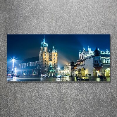 Foto obraz szkło akryl Kraków nocą