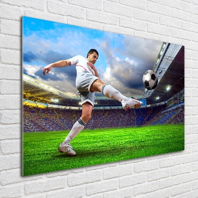 Foto obraz akryl Piłkarz na stadionie