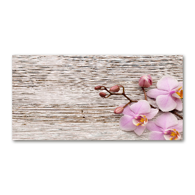 Obraz zdjęcie akryl Orchidea na drewnie