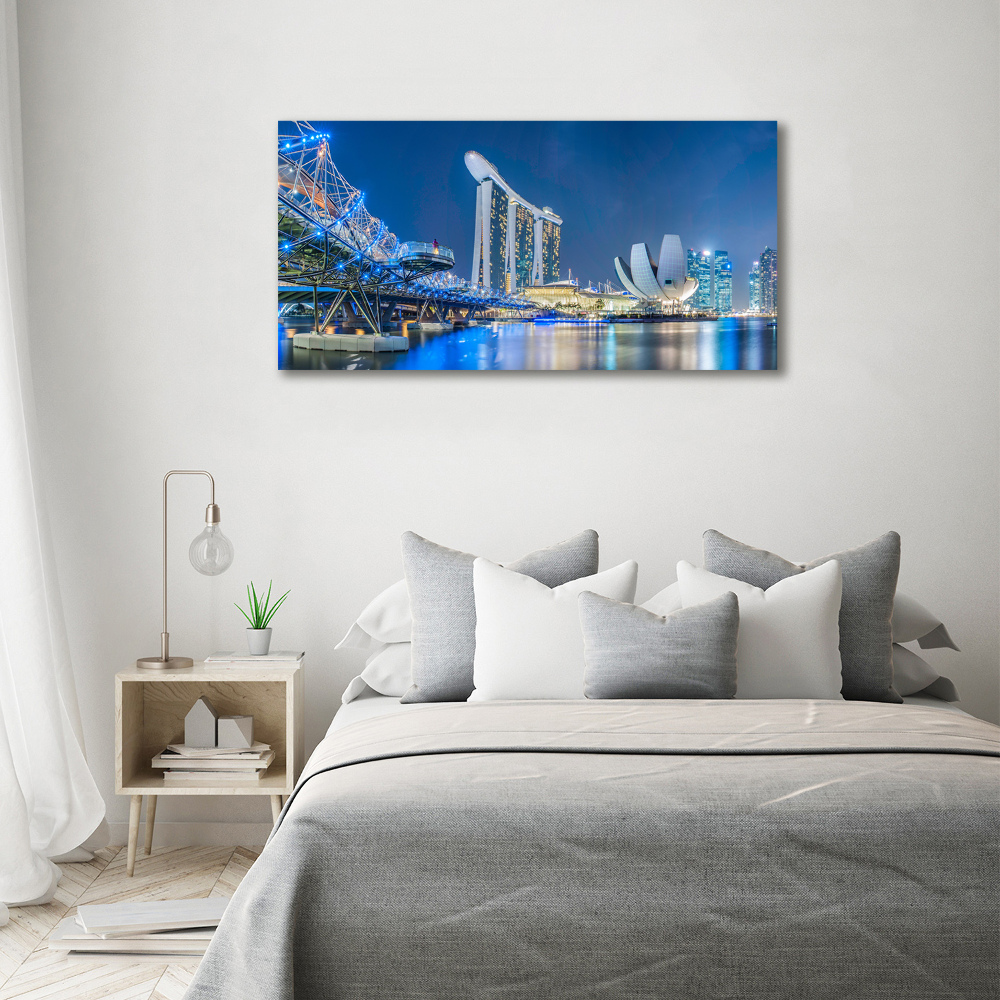 Foto obraz szkło akryl Singapur nocą