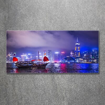 Foto obraz szkło akryl Hong kong nocą