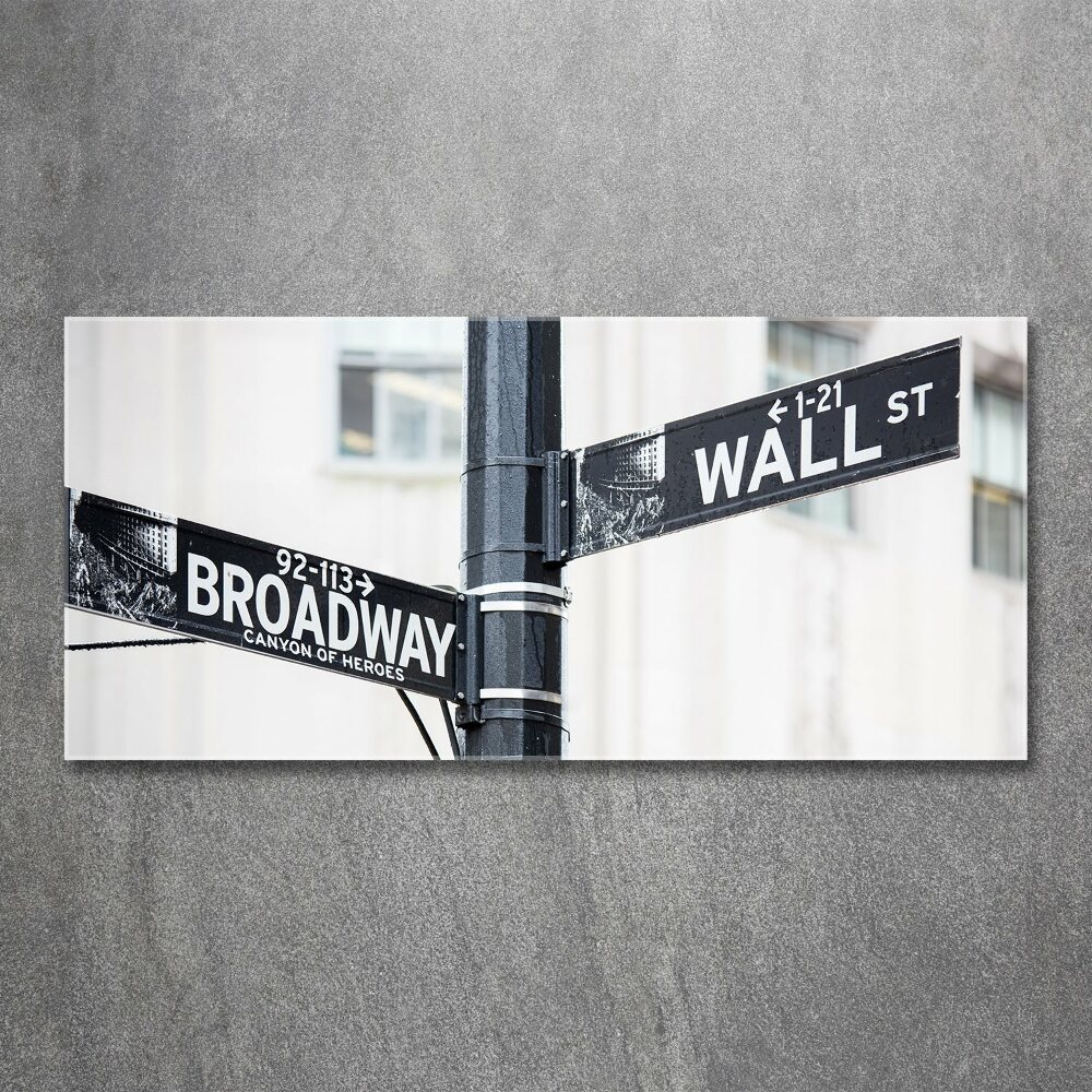 Foto obraz szkło akryl Wall street znak