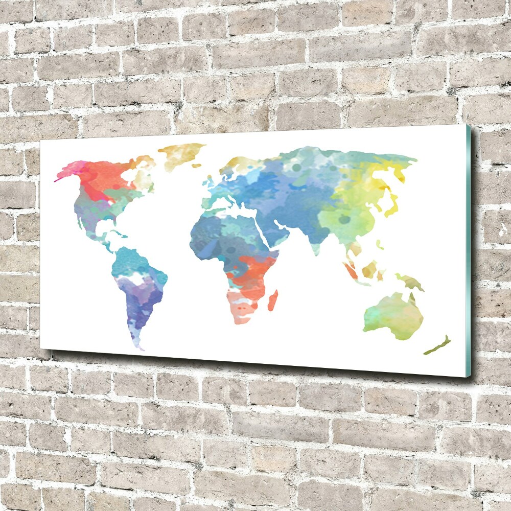 Foto obraz szkło akryl Mapa świata