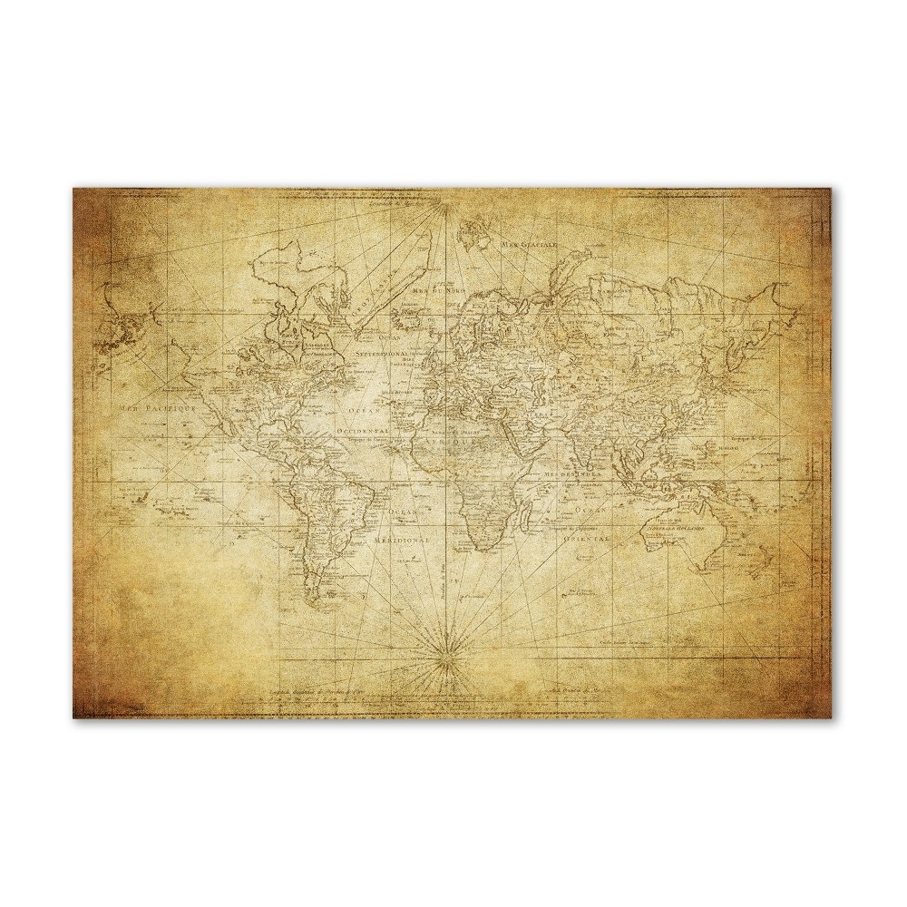 Foto obraz szkło akryl Stara mapa świata