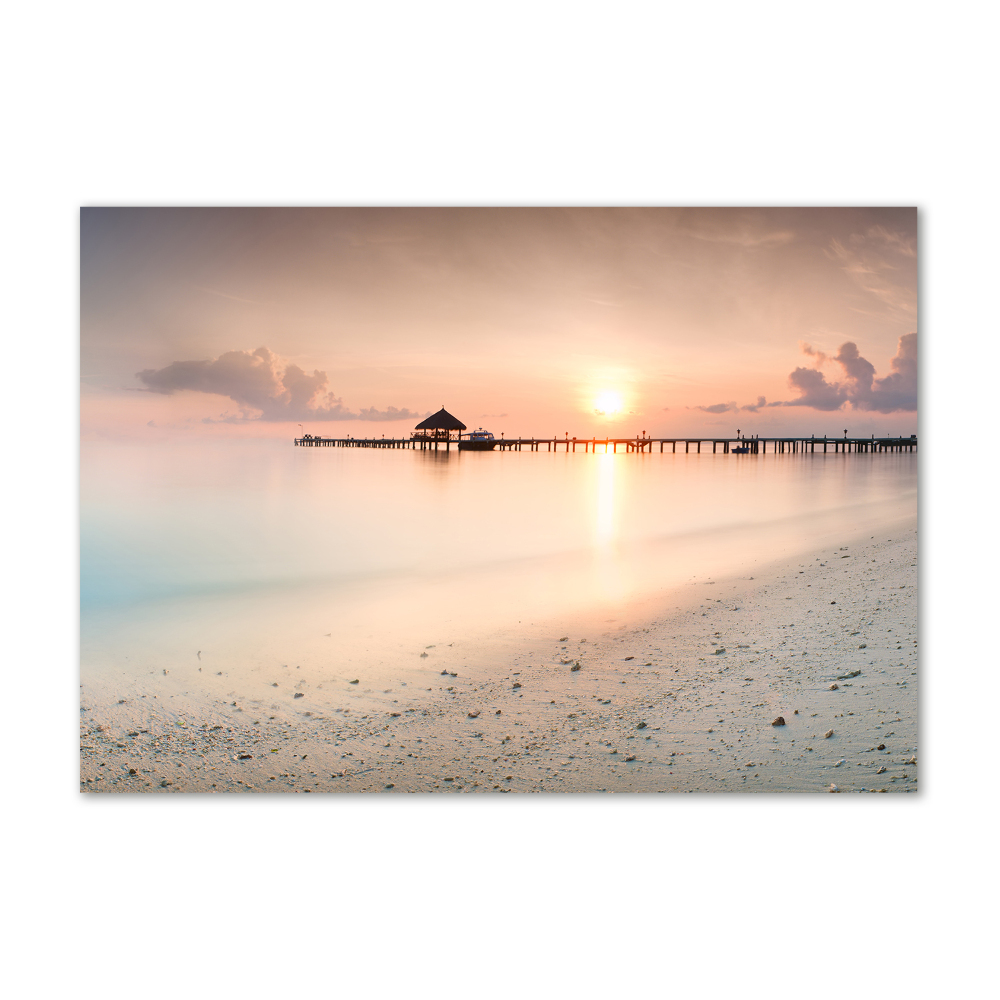 Foto obraz szkło akryl Plaża Malediwy