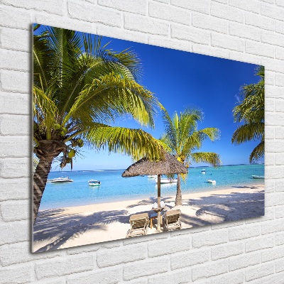 Foto obraz szkło akryl Plaża Mauritius