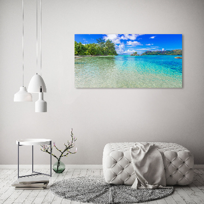 Foto obraz szkło akryl Plaża Seszele