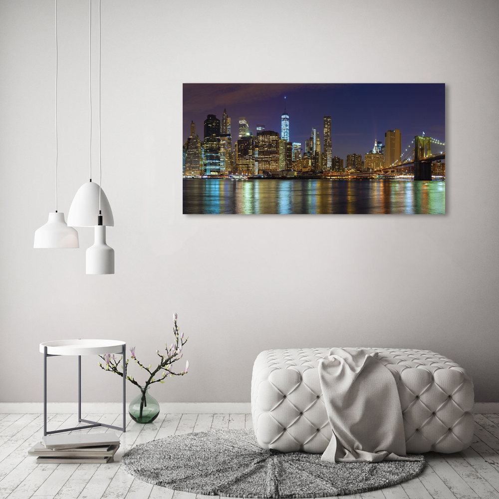 Foto obraz szkło akryl Manhattan nocą